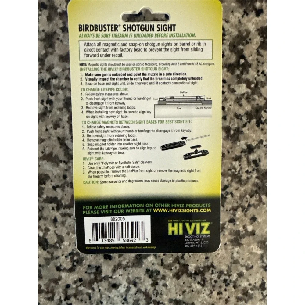 Hi-Viz BirdBuster Magnetic Shotgun Sight, 1/4